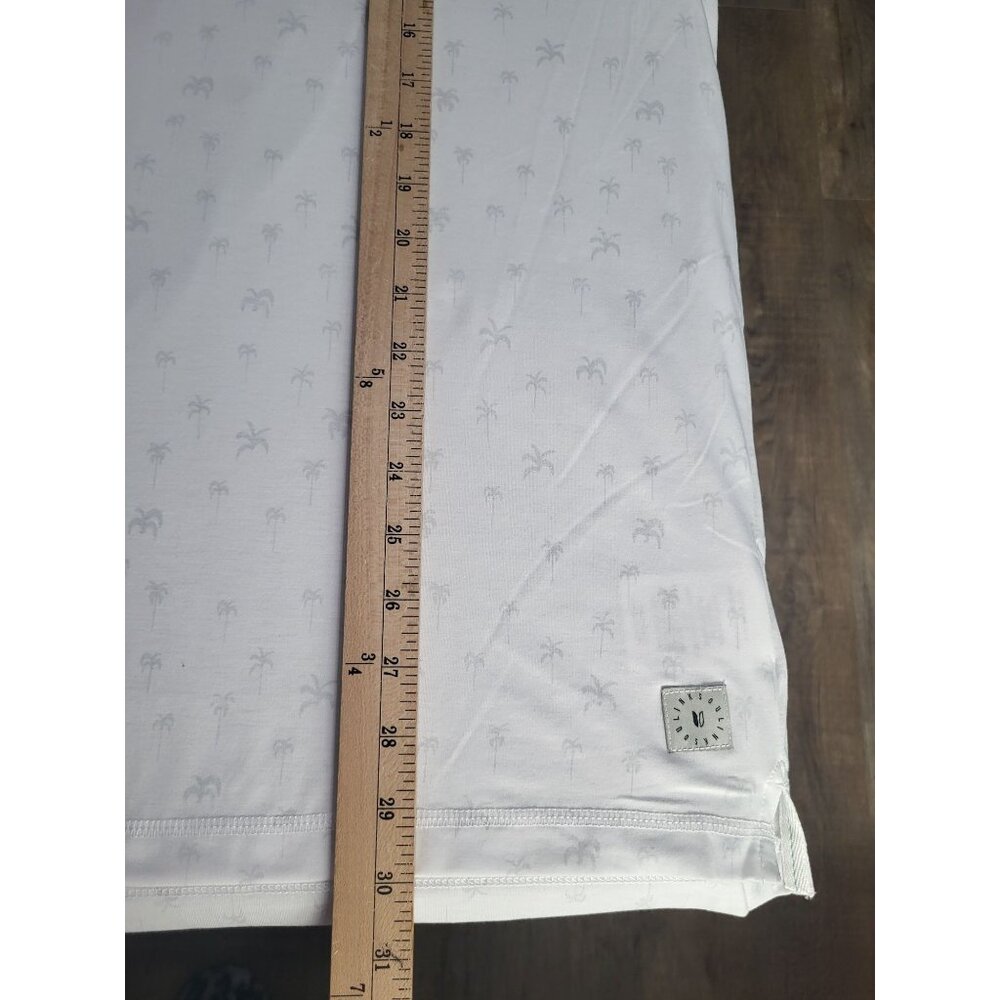 LINKSOUL Men's XL Polo Shirt White Gray Palm Tree Print Golf Athleisure - Picture 5 of 7